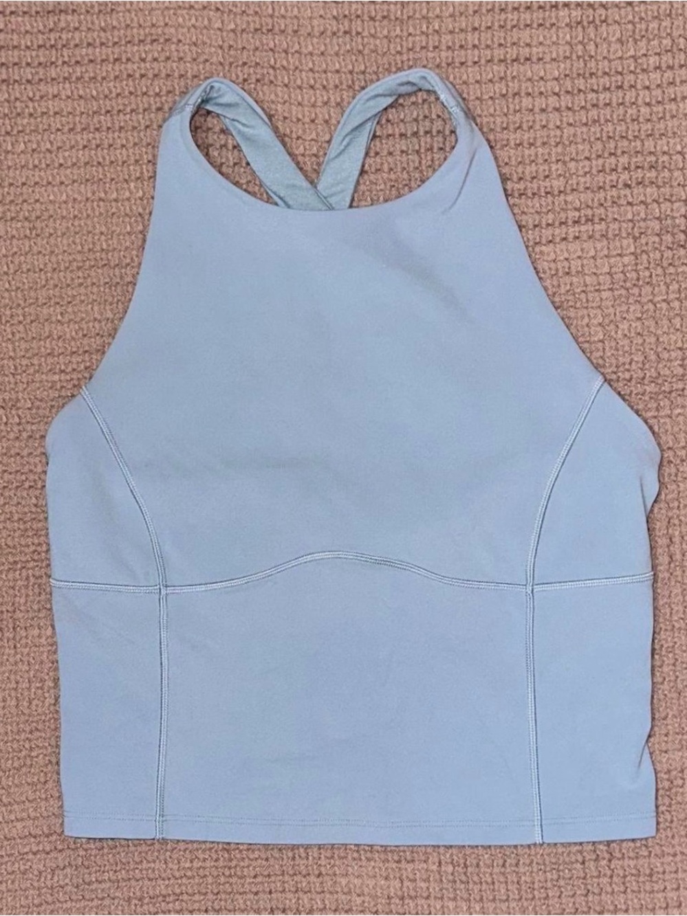 Light Blue Racerback Cropped Tank Top